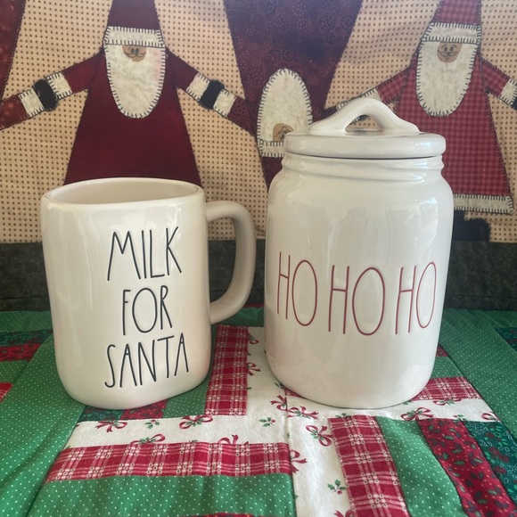 Rae Dunn Christmas Mug and Cookie Jar set, Milk for Santa - Picture 1 of 2